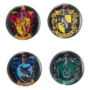 Harry Potter Hogwarts Crest Pin Set Unisex OS Multicolor 4-Piece House Badges